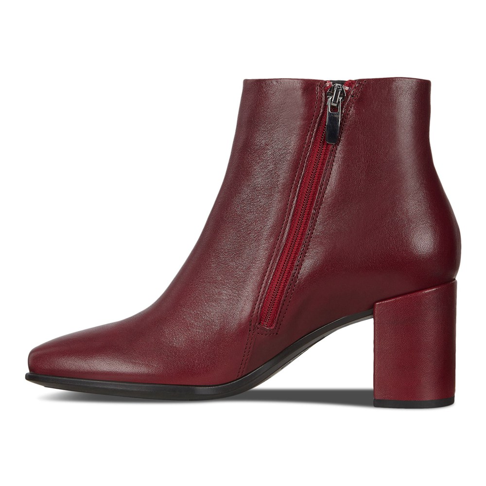 ECCO Womens Boots Burgundy - Shape 60 Squared Zippered - FEB-145239